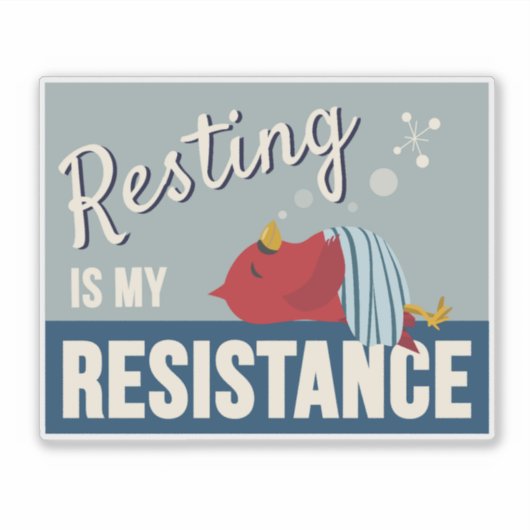 Resting is My Resistance Compact Rectangle Sticker (Voorkant)