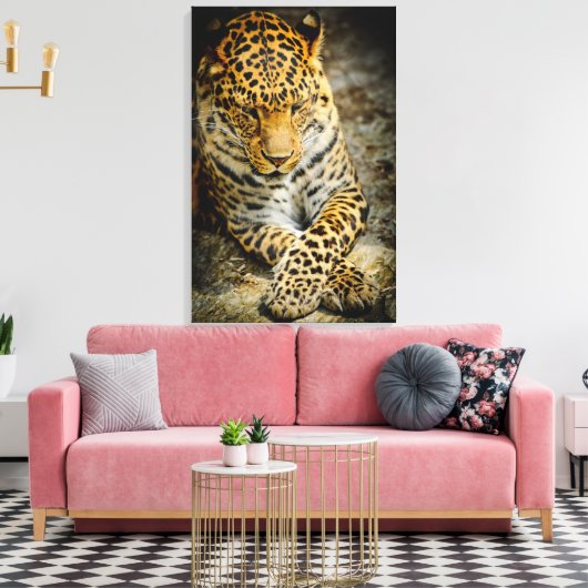 Resting Leopard Canvas Afdruk (Insitu (Woonkamer))