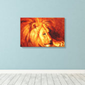 Resting Lion (door Abbott Handerson Thayer) Canvas Afdruk (Insitu (Houten vloer))