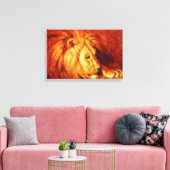 Resting Lion (door Abbott Handerson Thayer) Canvas Afdruk (Insitu (Woonkamer))