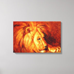 Resting Lion (door Abbott Handerson Thayer) Canvas Afdruk