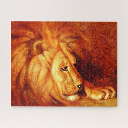 Resting Lion (door Abbott Handerson Thayer) Legpuzzel (Horizontaal)