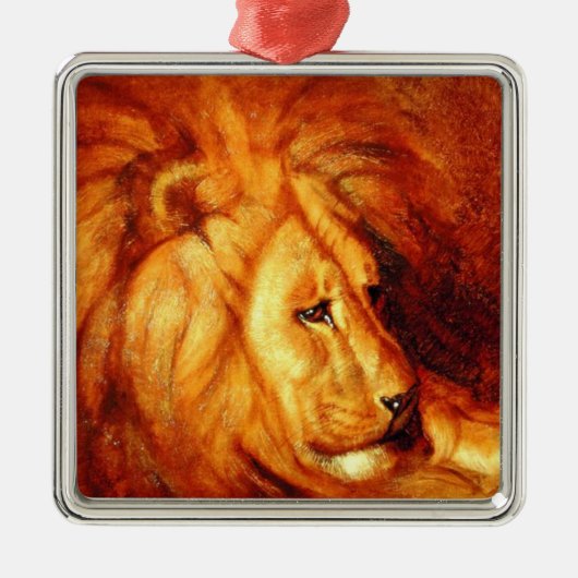 Resting Lion (door Abbott Handerson Thayer) Metalen Ornament (Voorkant)