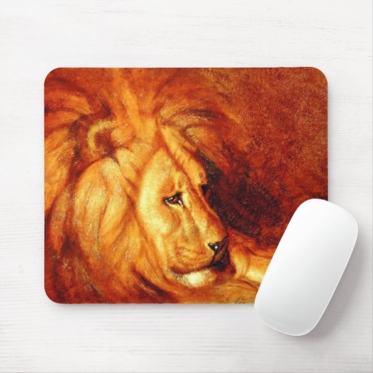 Resting Lion (door Abbott Handerson Thayer) Muismat (Met muis)