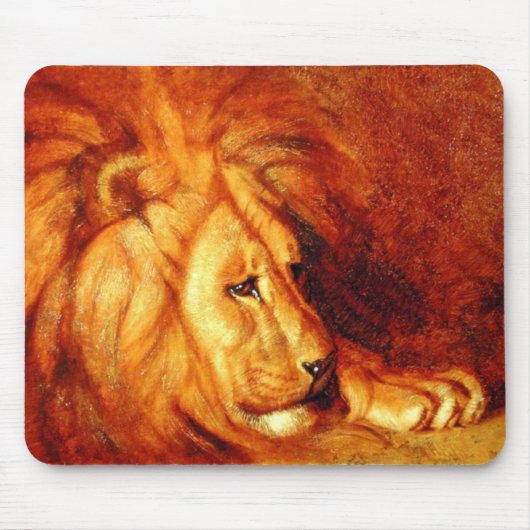 Resting Lion (door Abbott Handerson Thayer) Muismat (Voorkant)