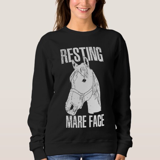 Resting Mare Face Horse Back Riding Horses Ponies Trui (Voorkant)
