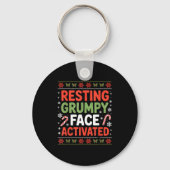 Resting Mpy Face Activated Funny Xmas Quote Sleutelhanger (Voorkant)