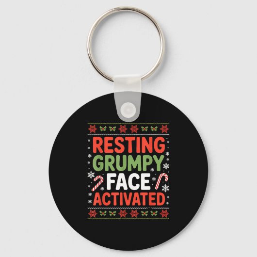 Resting Mpy Face Activated Funny Xmas Quote  Sleutelhanger (Voorkant)