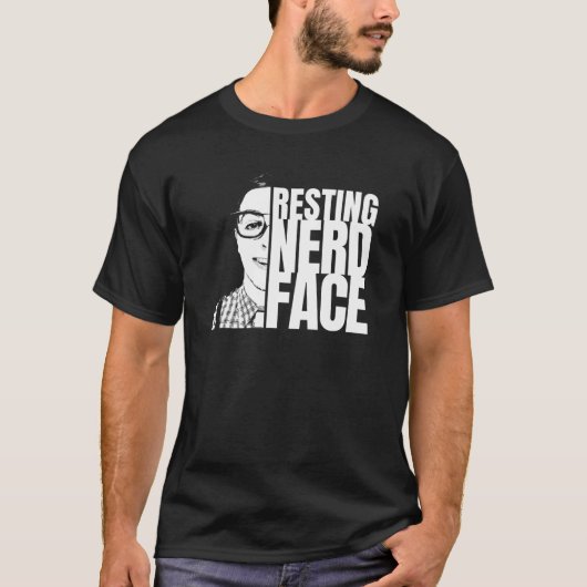 Resting Nerd Face Funny T-shirt (Voorkant)
