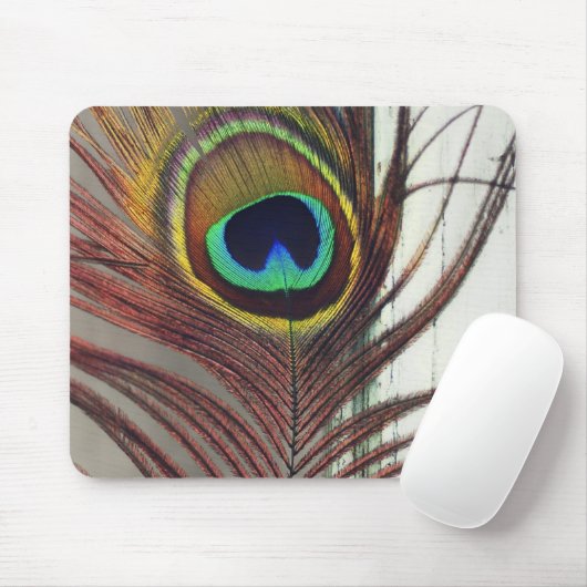 Resting Peacock Feather Muismat (Met muis)