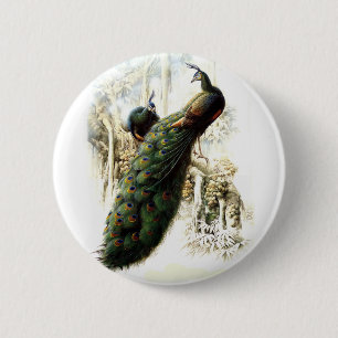 Resting Peacocks Ronde Button 5,7 Cm
