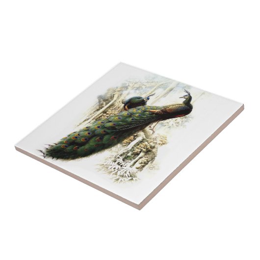 Resting Peacocks Tegeltje (Zijkant)