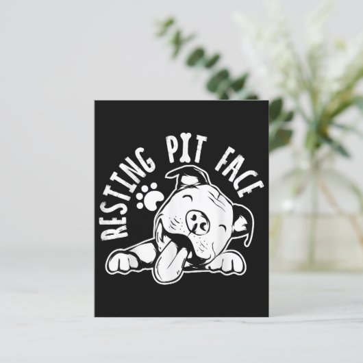 Resting Pit Face Funny Dog Pitbull Meme (Staand voorkant)