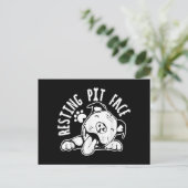 Resting Pit Face Funny Dog Pitbull Meme Briefkaart (Staand voorkant)