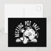 Resting Pit Face Funny Dog Pitbull Meme Briefkaart (Voorkant / Achterkant)