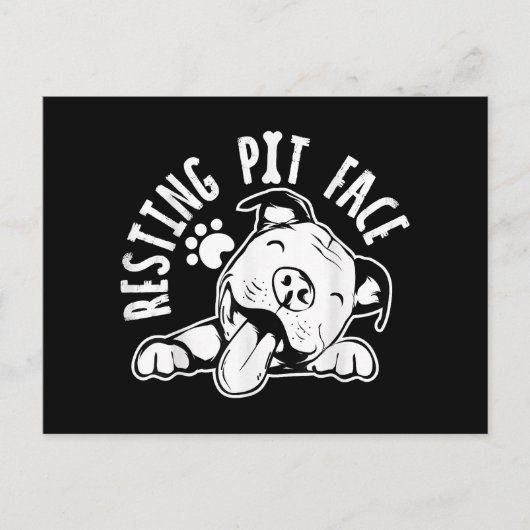 Resting Pit Face Funny Dog Pitbull Meme Briefkaart (Voorkant)
