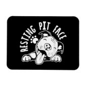 Resting Pit Face Funny Dog Pitbull Meme Cloding Magneet (Horizontaal)