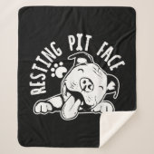 Resting Pit Face Funny Dog Pitbull Meme Cloding Sherpa Deken (Voorkant)