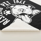 Resting Pit Face Funny Dog Pitbull Meme Cloding Sherpa Deken (3/4)