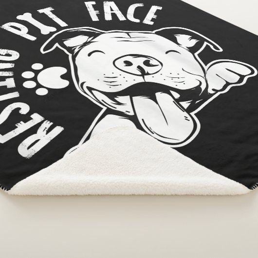 Resting Pit Face Funny Dog Pitbull Meme Cloding Sherpa Deken (3/4)
