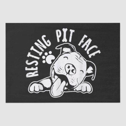 Resting Pit Face Funny Dog Pitbull Meme Cloding Tissuepapier (Voorkant)