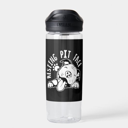 Resting Pit Face Funny Dog Pitbull Meme Cloding Waterfles (Achterkant)