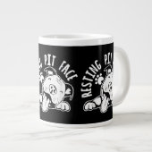 Resting Pit Face Funny Dog Pitbull Meme Grote Koffiekop (Voorkant rechts)