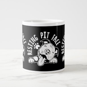 Resting Pit Face Funny Dog Pitbull Meme Grote Koffiekop