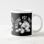 Resting Pit Face Funny Dog Pitbull Meme Grote Koffiekop (Rechts)
