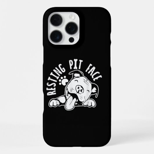 Resting Pit Face Funny Dog Pitbull Meme iPhone Hoesje (Achterkant)