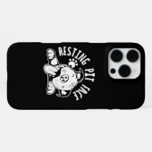 Resting Pit Face Funny Dog Pitbull Meme iPhone Hoesje (Achterkant horizontaal)