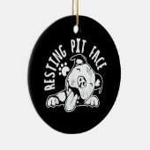 Resting Pit Face Funny Dog Pitbull Meme Keramisch Ornament (Rechts)