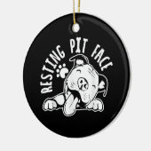 Resting Pit Face Funny Dog Pitbull Meme Keramisch Ornament (Links)