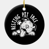 Resting Pit Face Funny Dog Pitbull Meme Keramisch Ornament (Achterkant)