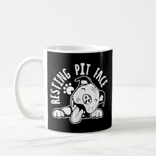 Resting Pit Face Funny Dog Pitbull Meme Koffiemok (Links)