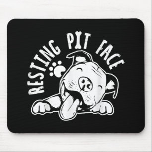 Resting Pit Face Funny Dog Pitbull Meme Muismat