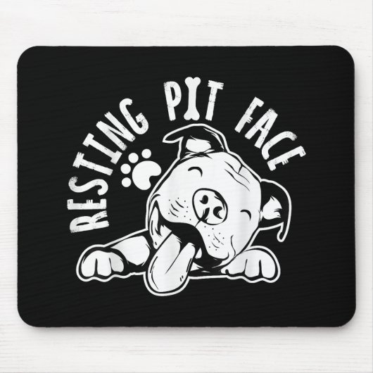 Resting Pit Face Funny Dog Pitbull Meme Muismat (Voorkant)