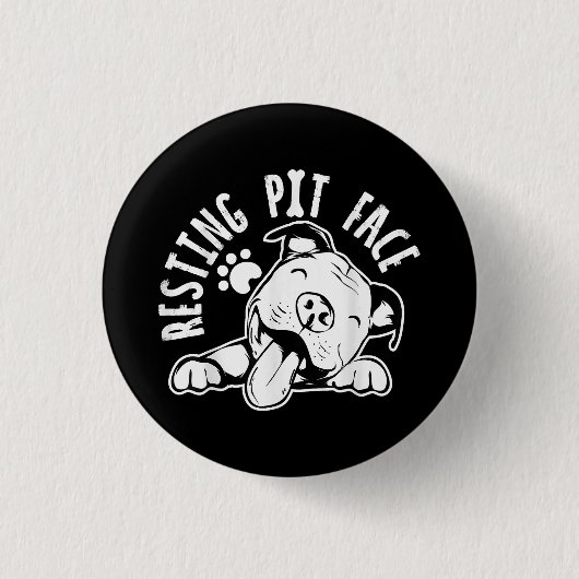 Resting Pit Face Funny Dog Pitbull Meme Ronde Button 3,2 Cm (Voorkant)