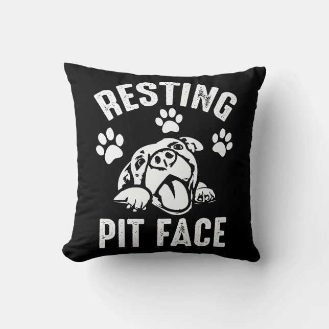 Resting Pit Face - Kute Pitbull Dog Love Kussen (Voorkant)