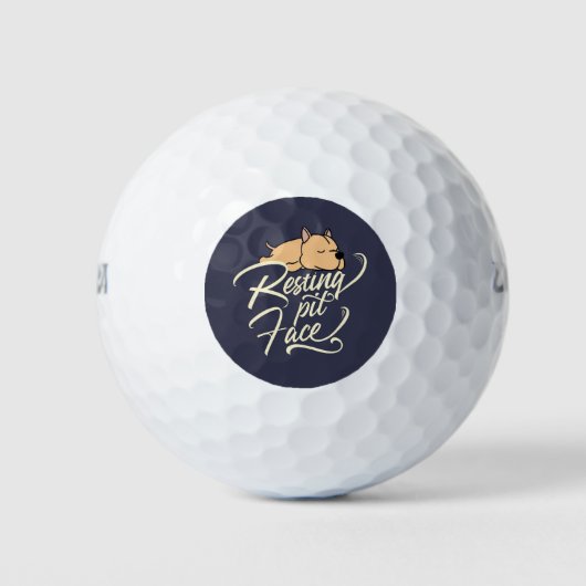 Resting Pit Face Pitbull Lovers Golfballen (Voorkant)