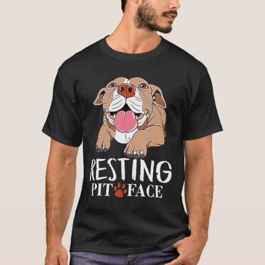 Resting Pit Face Pitbull T-shirt (Voorkant)