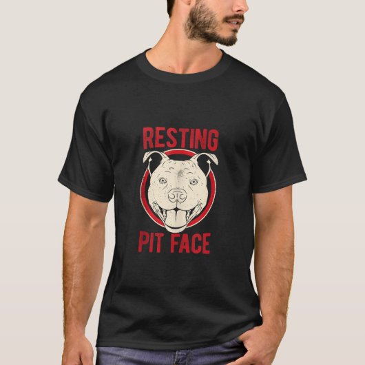 Resting Pit Face Pittie Pitbull Hond Eigenaar Pet  T-shirt (Voorkant)