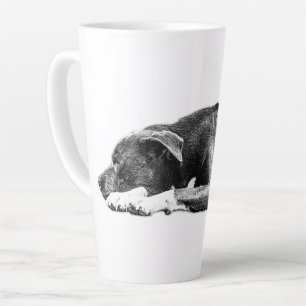Resting Pitbull Mix Zwart-wit Mok
