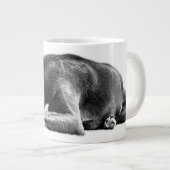 Resting Pitbull Mix Zwart-wit Mok (Voorkant rechts)