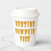 Resting Pumpkin Face - Funny Halloween 2022 Papieren Bekers (Voorkant)