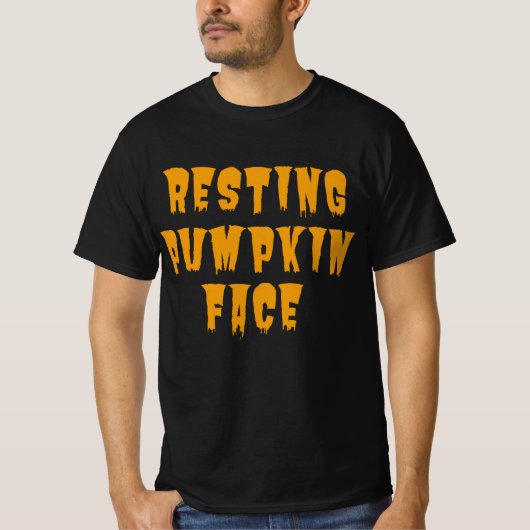 Resting Pumpkin Face - Funny Halloween 2022 T-shirt (Voorkant)