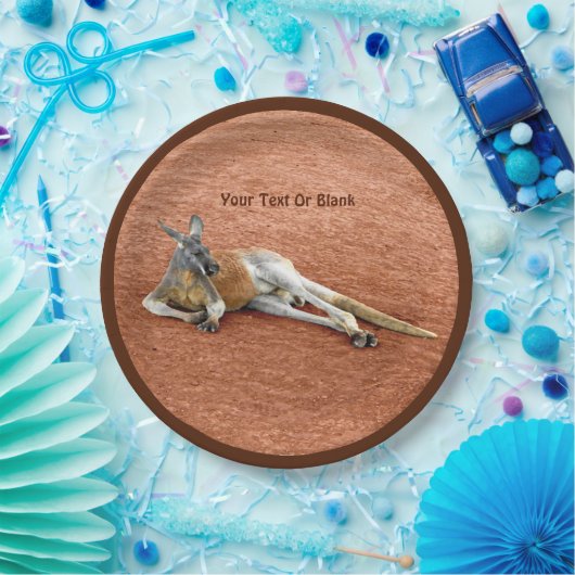 Resting Red Kangaroo Buck Papieren Bordje (Feest)
