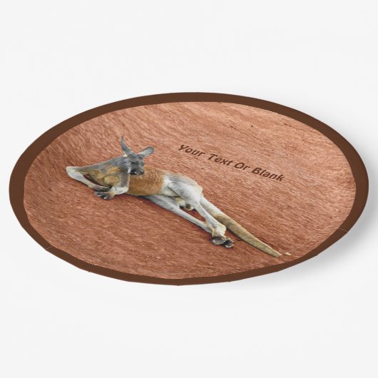 Resting Red Kangaroo Buck Papieren Bordje (Gekanteld)