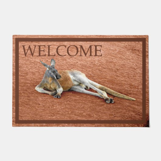 Resting Red Kangaroo Buck - Welkom Deurmat (Voorkant)