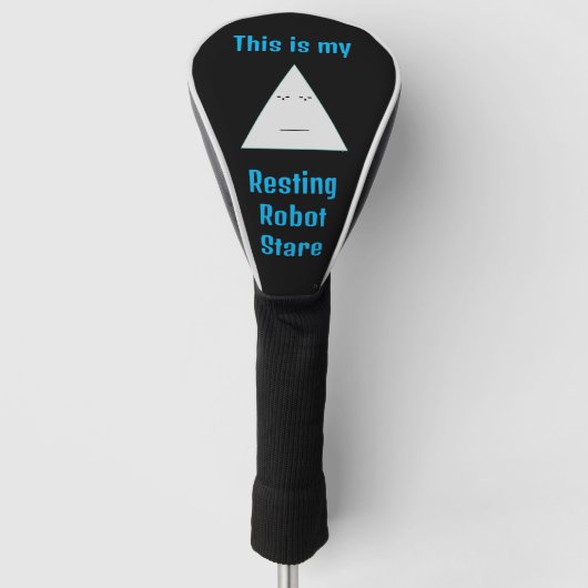 Resting Robot Stare- Golf Head Hoesje Golfheadcover (Voorkant)